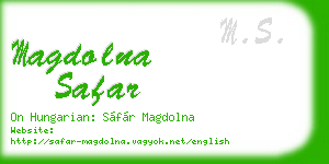 magdolna safar business card